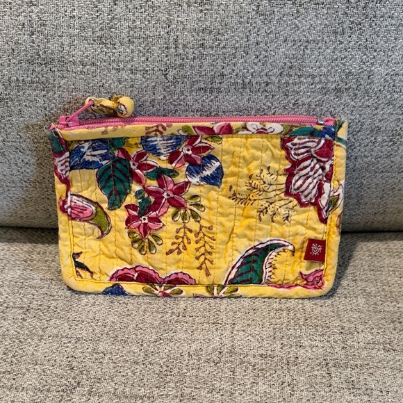 Simrane Handbags - Simrane small Zip Pouch Yellow/Pink Used